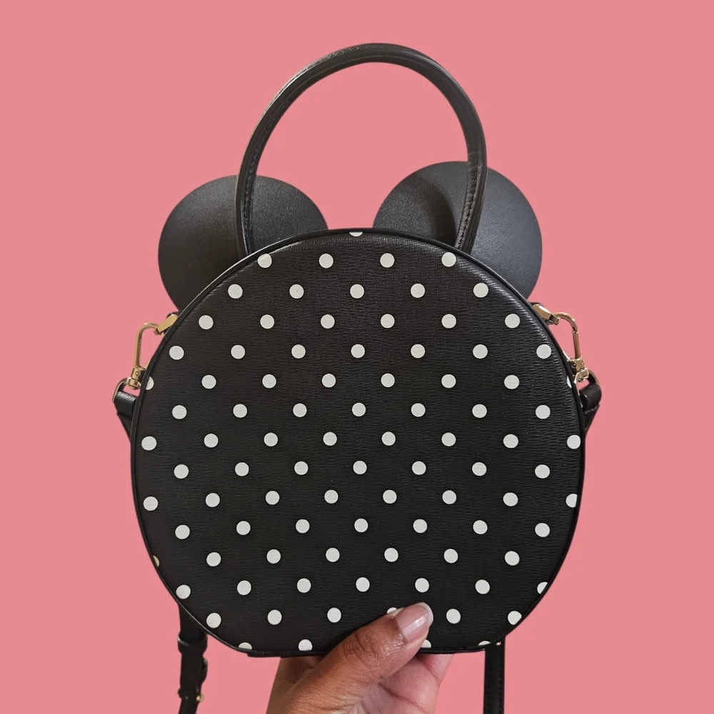 Kate Spade x Disney Minnie Mouse Polka Dot Canteen Crossbody Bag with Red Bow - Picture 3 of 8
